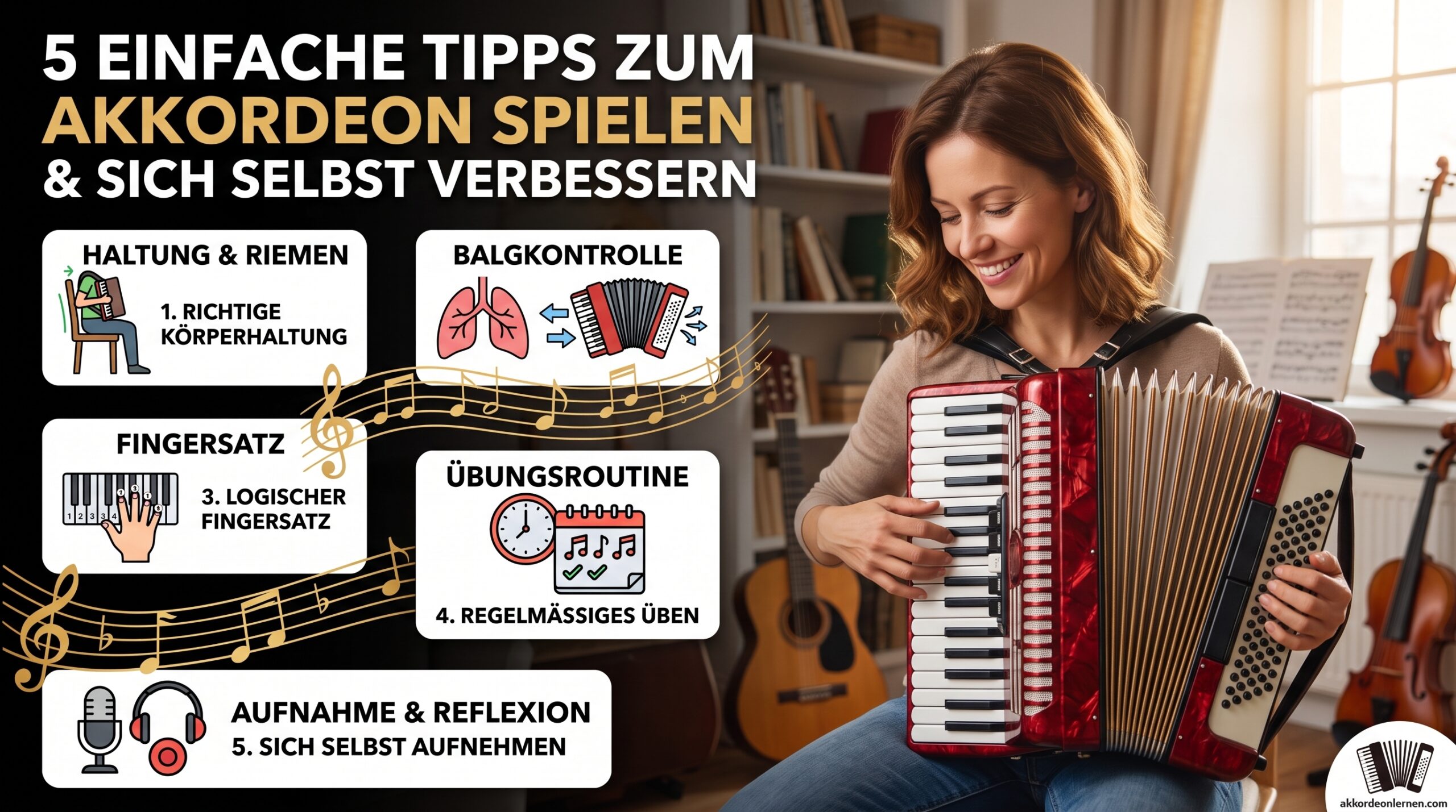 5 einfache tipps zum Akkordeonlernen
